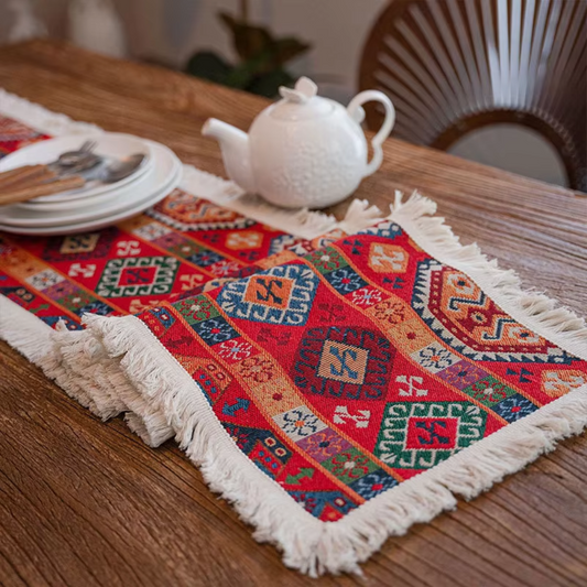 Linen Tassel Table Runner
