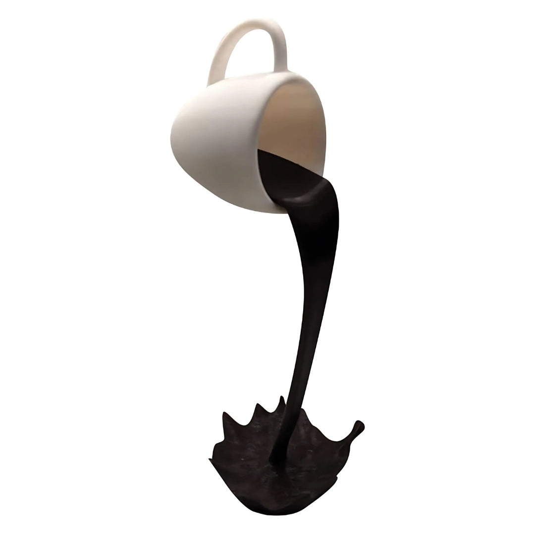 Floating Spilling Coffee Cup Sculpture