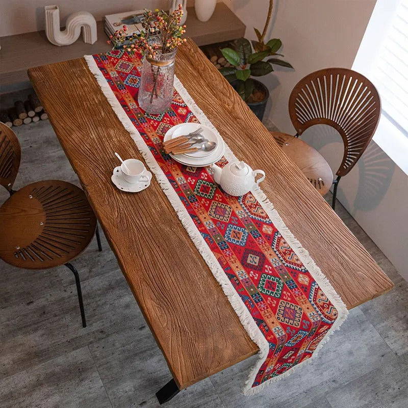 Linen Tassel Table Runner